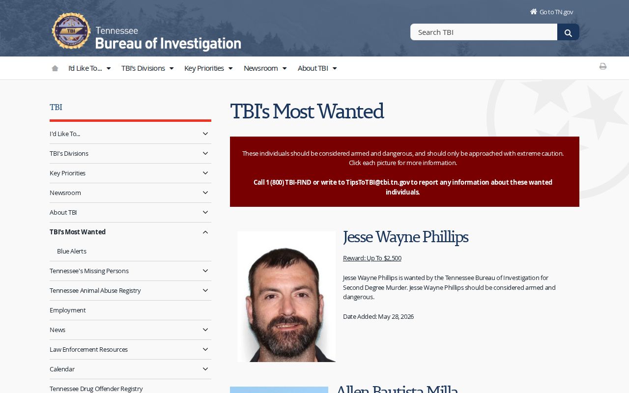 TBI statewide wanted list used as Overton County fallback